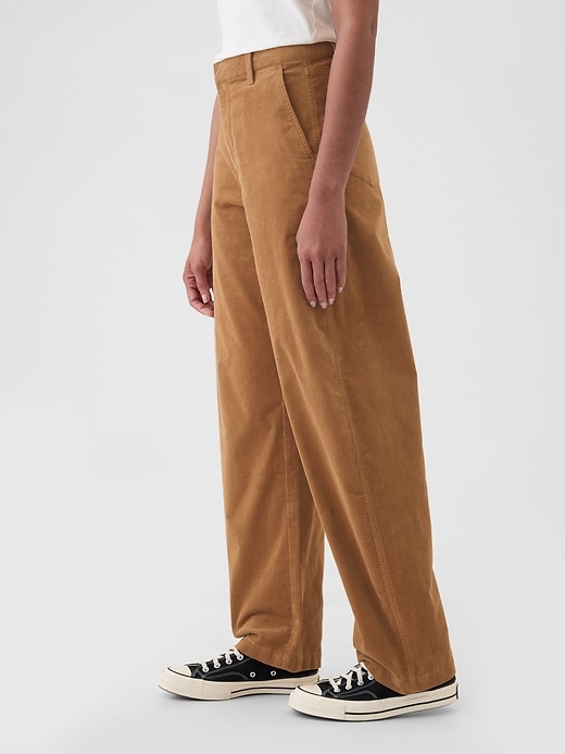 Image number 3 showing, High Rise Corduroy Tapered Ankle Trousers