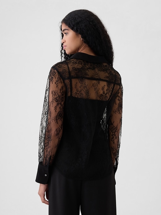 Image number 2 showing, Sheer Lace Classic Shirt