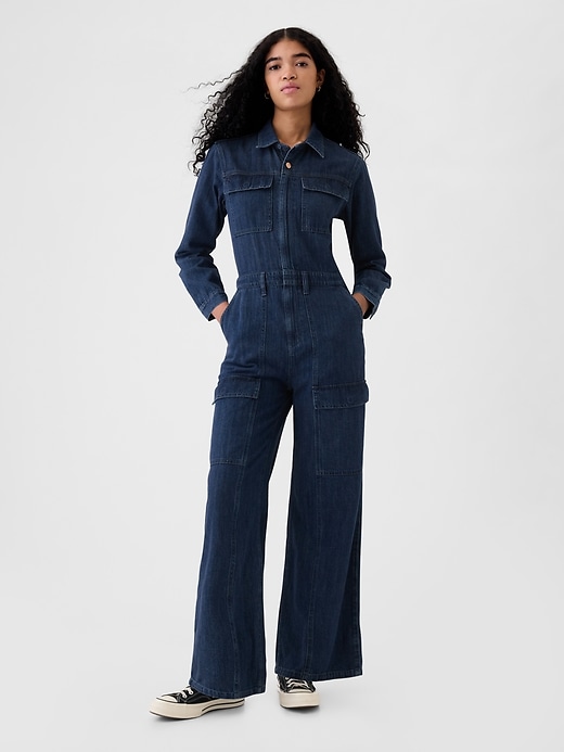 Image number 7 showing, Denim Cargo Jumpsuit