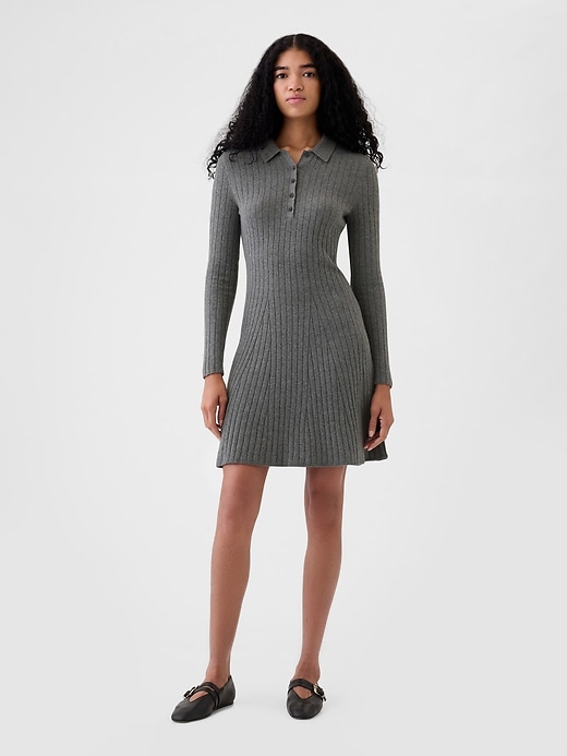 Image number 1 showing, CashSoft Polo Mini Sweater Dress