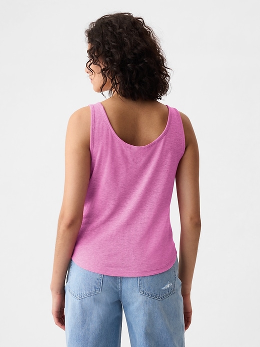 Image number 2 showing, Linen-Blend Henley Tank Top