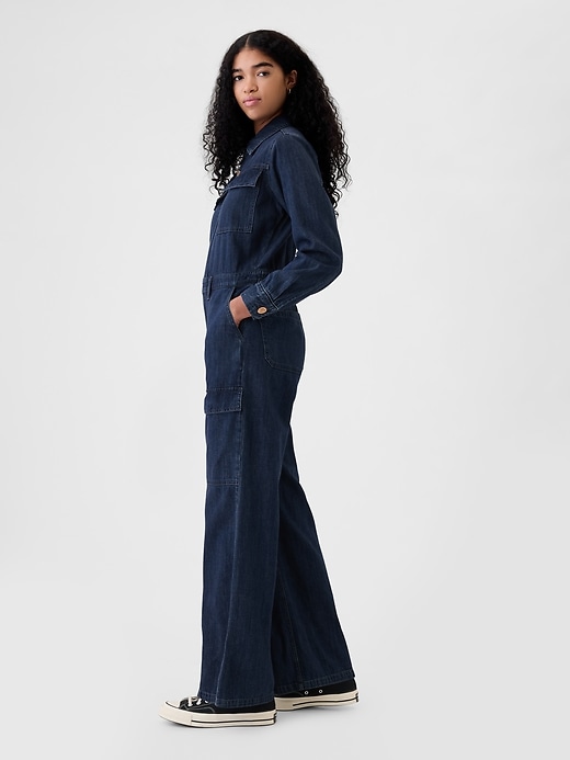 Image number 8 showing, Denim Cargo Jumpsuit