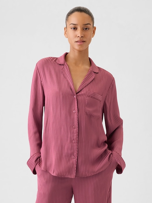 Image number 9 showing, Satin PJ Shirt