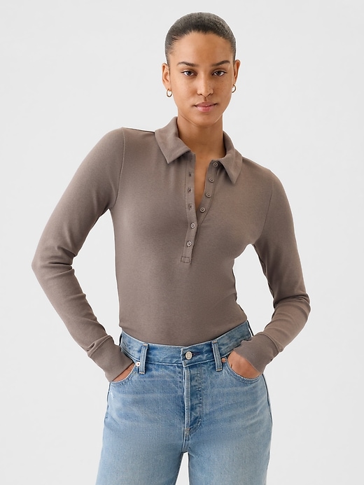 Image number 1 showing, Modern Cropped Polo Shirt