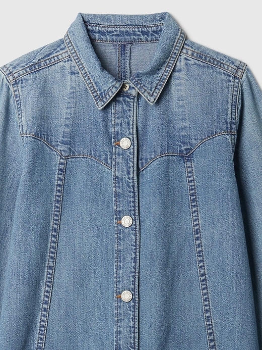 L'image numéro 4 présente Robe-chemisier western en denim pour Enfant