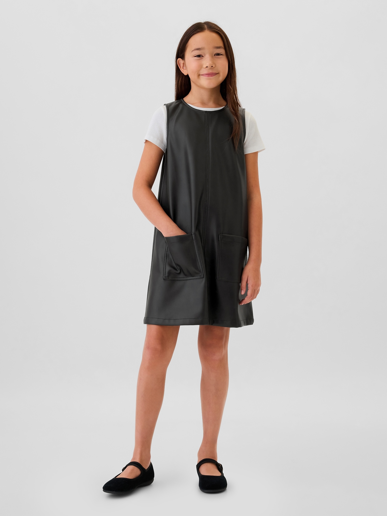 Robe droite en cuir végane pour Enfant