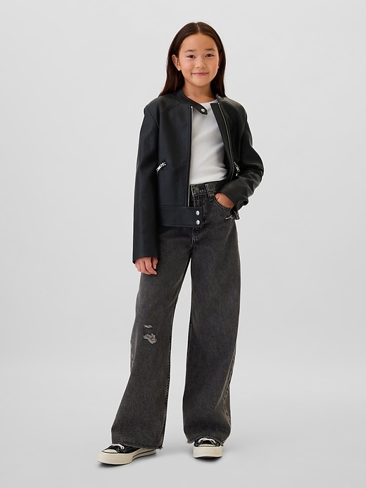 Image number 1 showing, Kids Low Rise Stride Wide-Leg Jeans