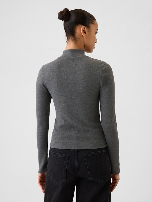 Image number 2 showing, Modern Rib Cropped Mockneck Shirt