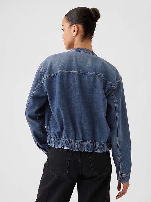 Image number 2 showing, UltraSoft Denim Cropped Bomber Jacket