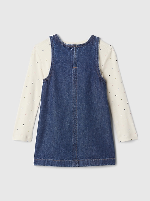 L'image numéro 2 présente Ensemble robe-chasuble en denim babyGap