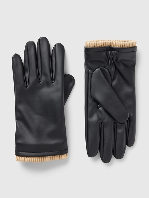 Image number 1 showing, Vegan Leather Gloves