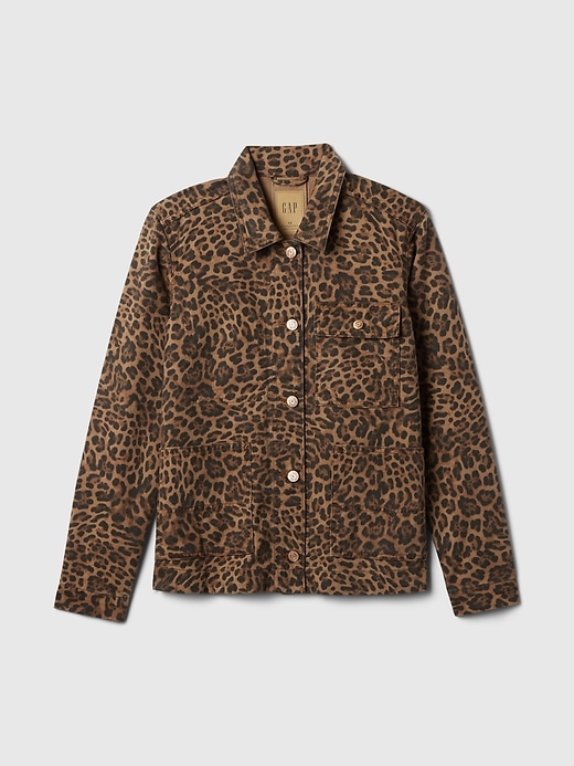 Image number 5 showing, Leopard Denim Chore Jacket