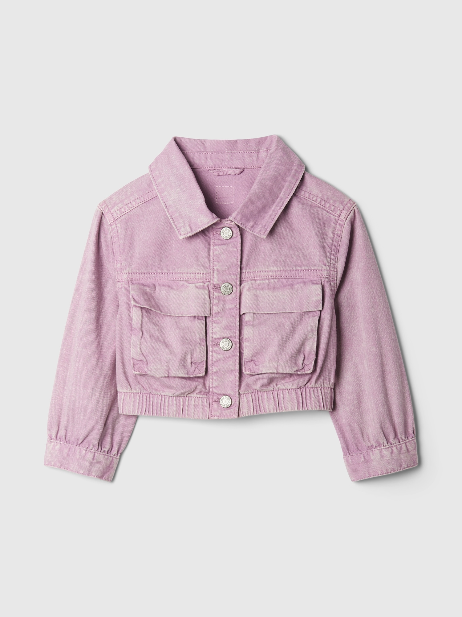 Baby pink denim jacket cropped hotsell