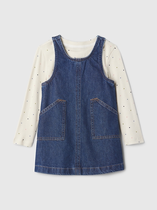 L'image numéro 1 présente Ensemble robe-chasuble en denim babyGap