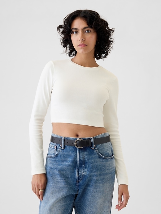 Image number 1 showing, Modern Rib Cropped T-Shirt