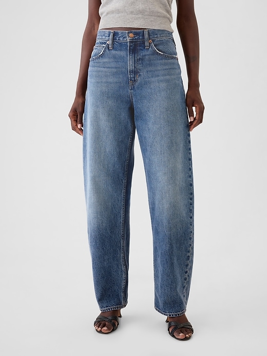 Image number 2 showing, High Rise Barrel Jeans