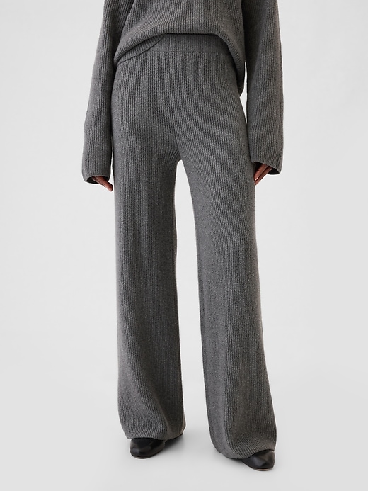 Image number 2 showing, CashSoft Shaker-Stitch Sweater Pants