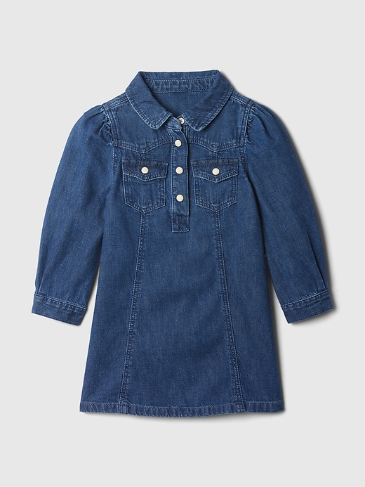 L'image numéro 1 présente Robe-chemisier en denim de style western babyGap