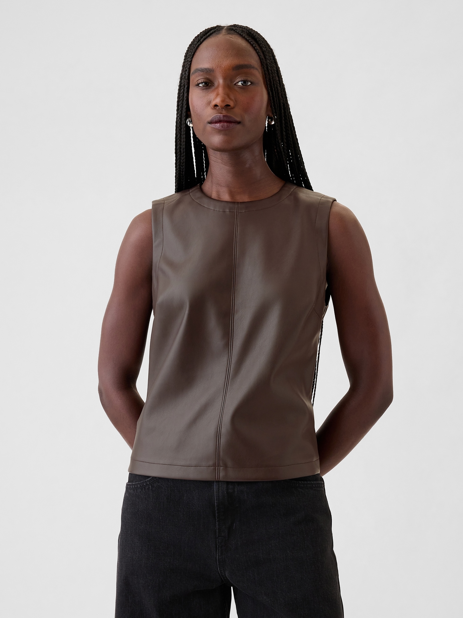 Camisole en cuir souple végane