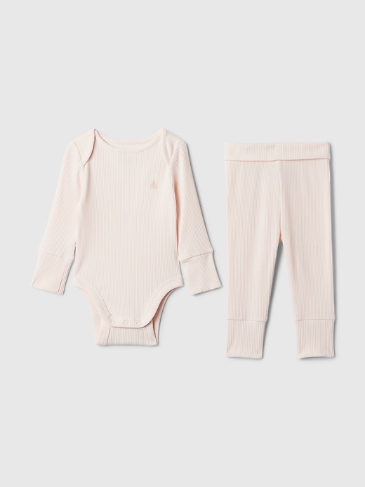 Image number 1 showing, Baby Grow-With-Me Rib Outfit Set