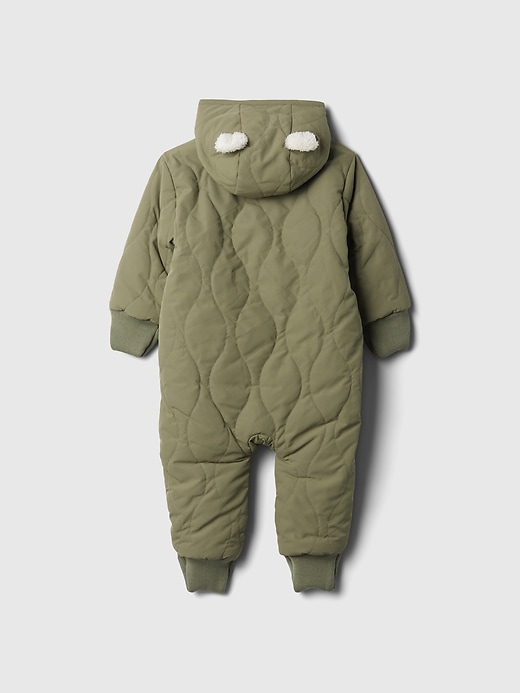 Image number 2 showing, Baby Quilted Sherpa One-Piece