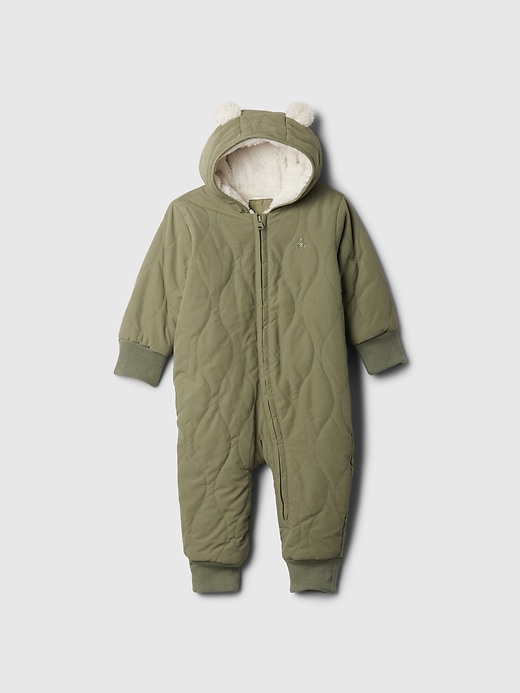 Image number 1 showing, Baby Quilted Sherpa One-Piece