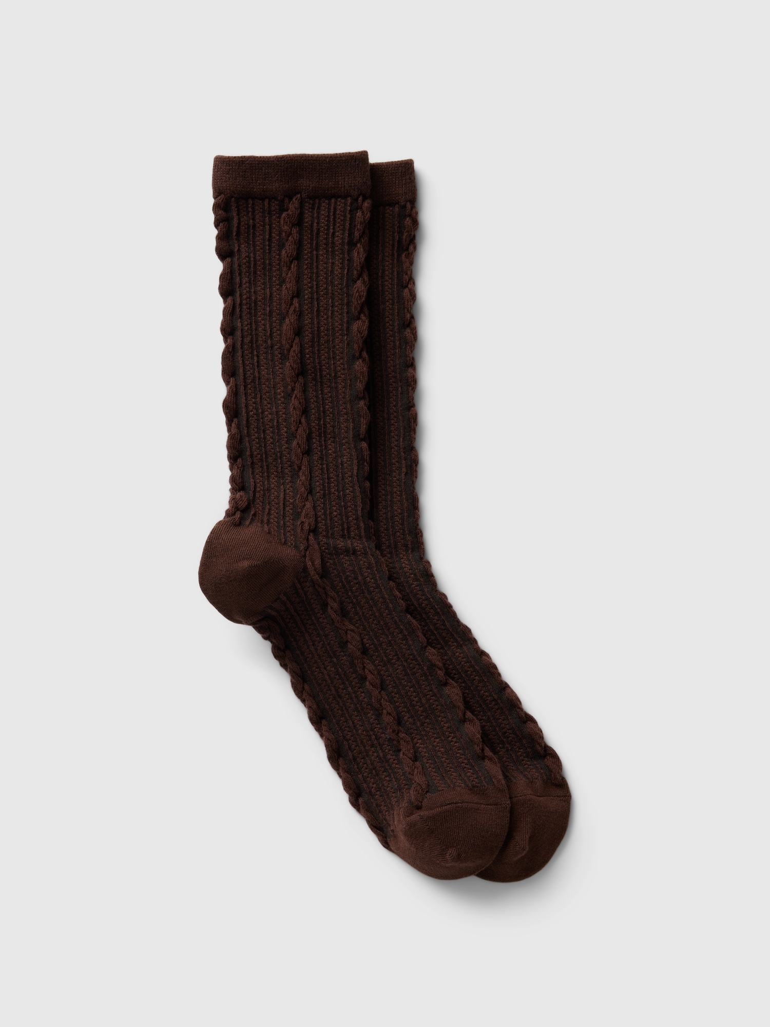 Twisted-Knit Crew Socks