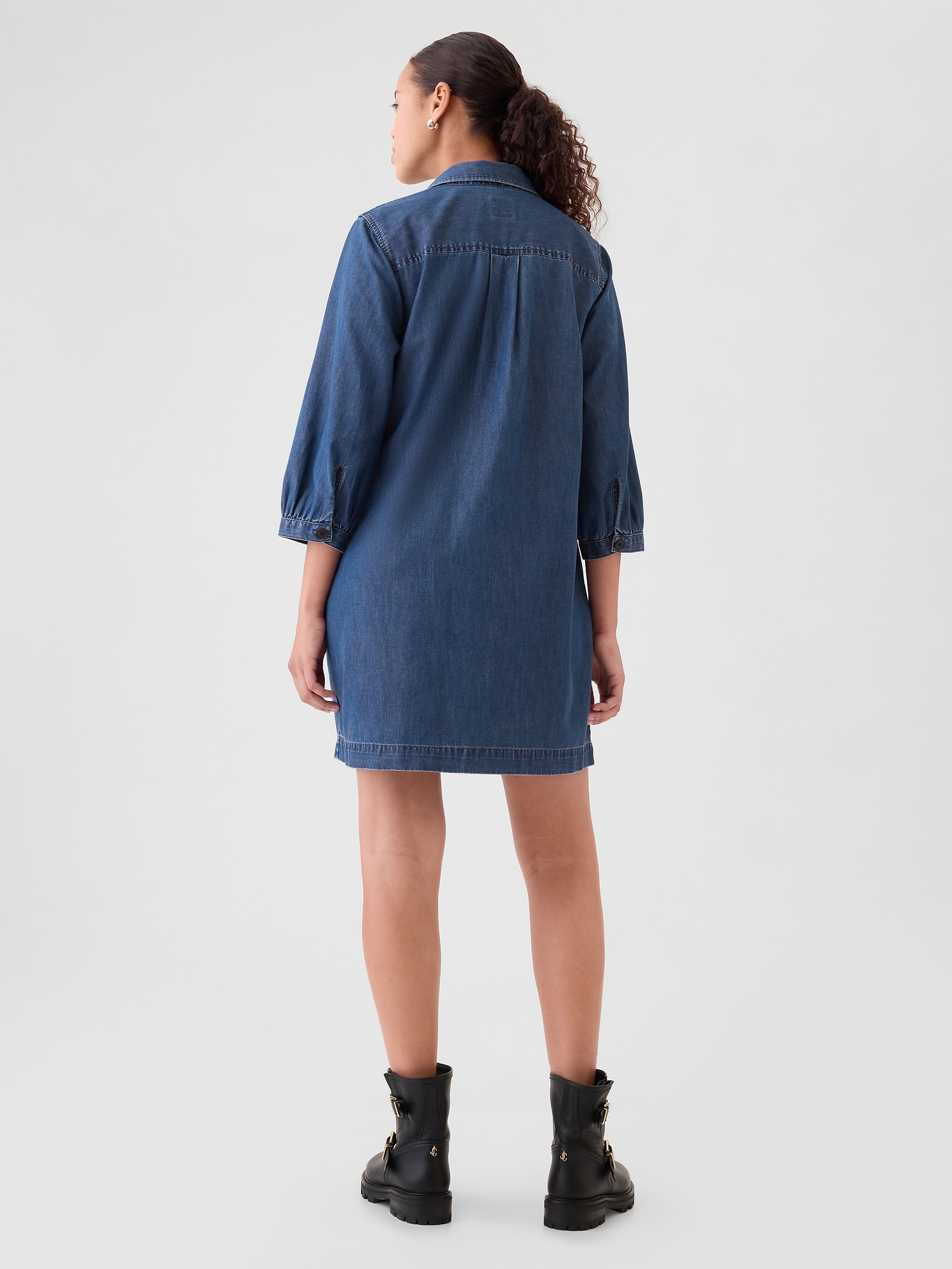 Denim Utility Mini Shirtdress