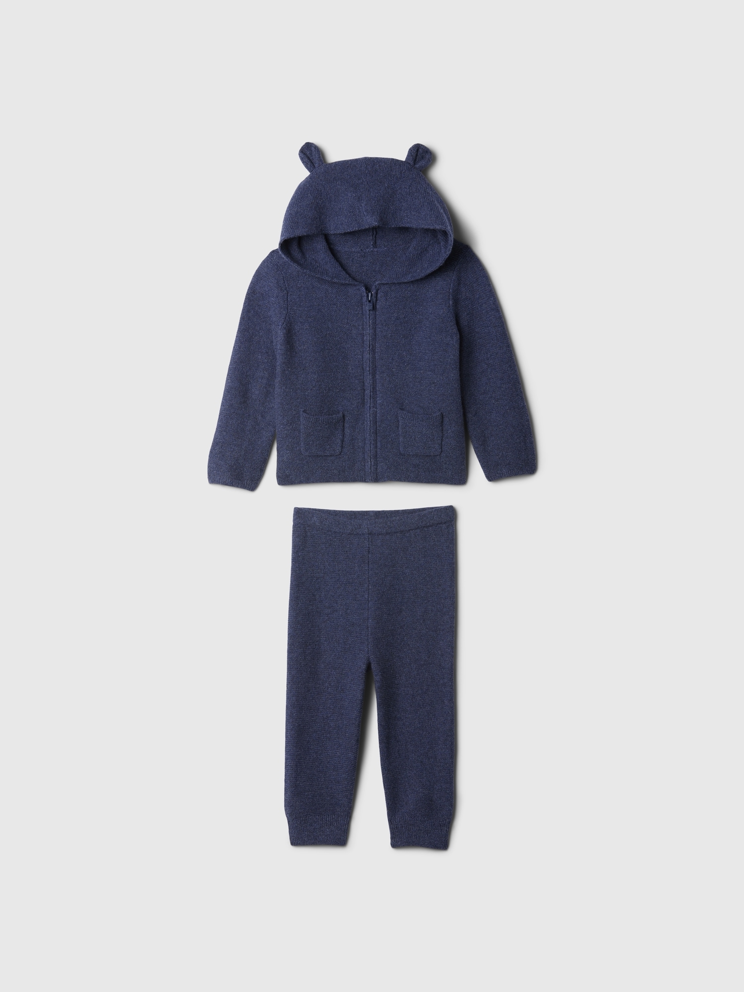 Cashsoft Bear Hoodie Outfit Set by Gap Blue Size 0 3 M