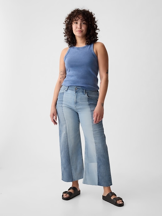 Image number 5 showing, High Rise Stride Wide-Leg Ankle Jeans