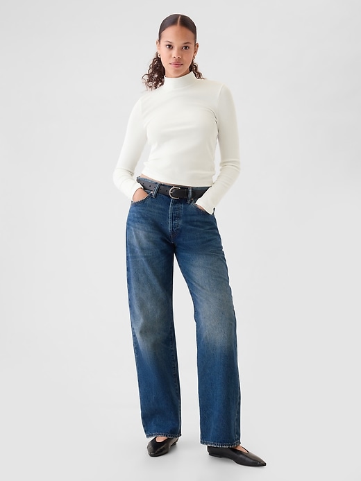 Image number 7 showing, Modern Rib Cropped Mockneck Shirt