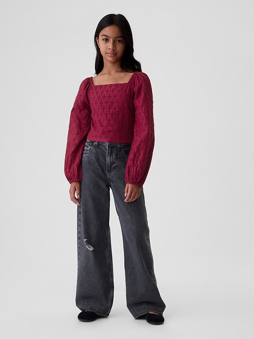 Image number 7 showing, Kids Cropped Puff Sleeve Shirt