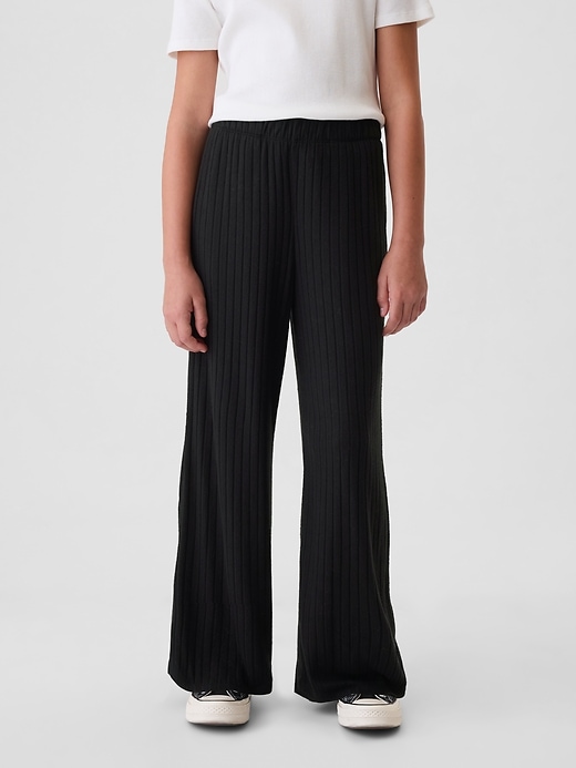 Image number 7 showing, Kids Softspun Rib Wide-Leg Pants