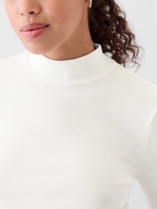 Image number 8 showing, Modern Rib Cropped Mockneck Shirt