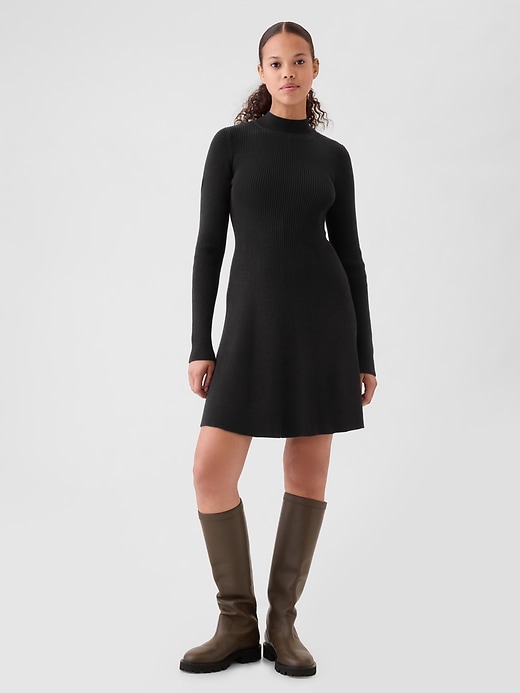 Image number 10 showing, Mockneck Rib Mini Sweater Dress