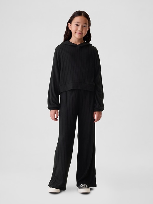 Image number 6 showing, Kids Softspun Rib Wide-Leg Pants