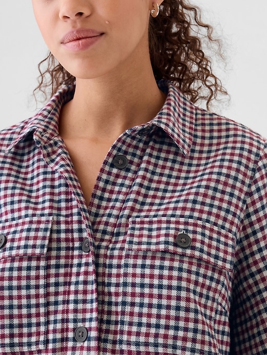 Image number 4 showing, Flannel Utility Mini Shirtdress