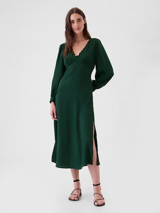 Image number 8 showing, Satin Empire Midi Dress