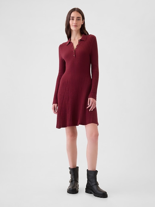 Image number 1 showing, CashSoft Polo Mini Sweater Dress