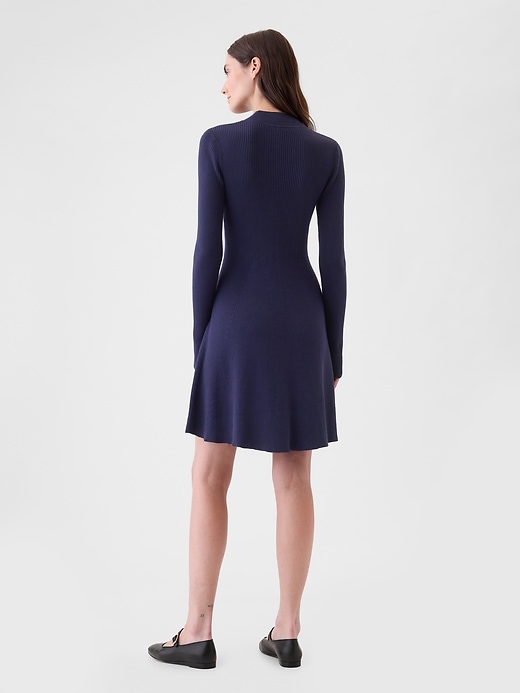 Image number 2 showing, Mockneck Rib Mini Sweater Dress