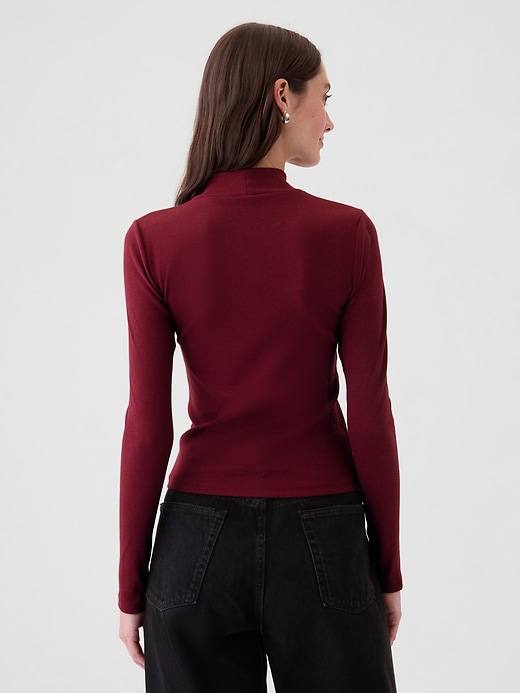 Image number 2 showing, Modern Rib Cropped Mockneck Shirt