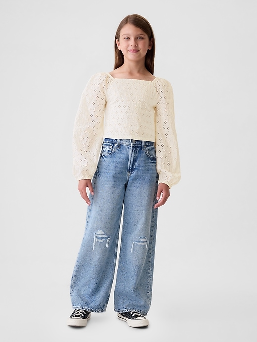 Image number 7 showing, Kids Cropped Puff Sleeve Shirt