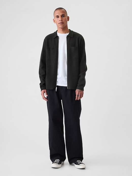 Image number 3 showing, Relaxed Polo Sweater Jacket