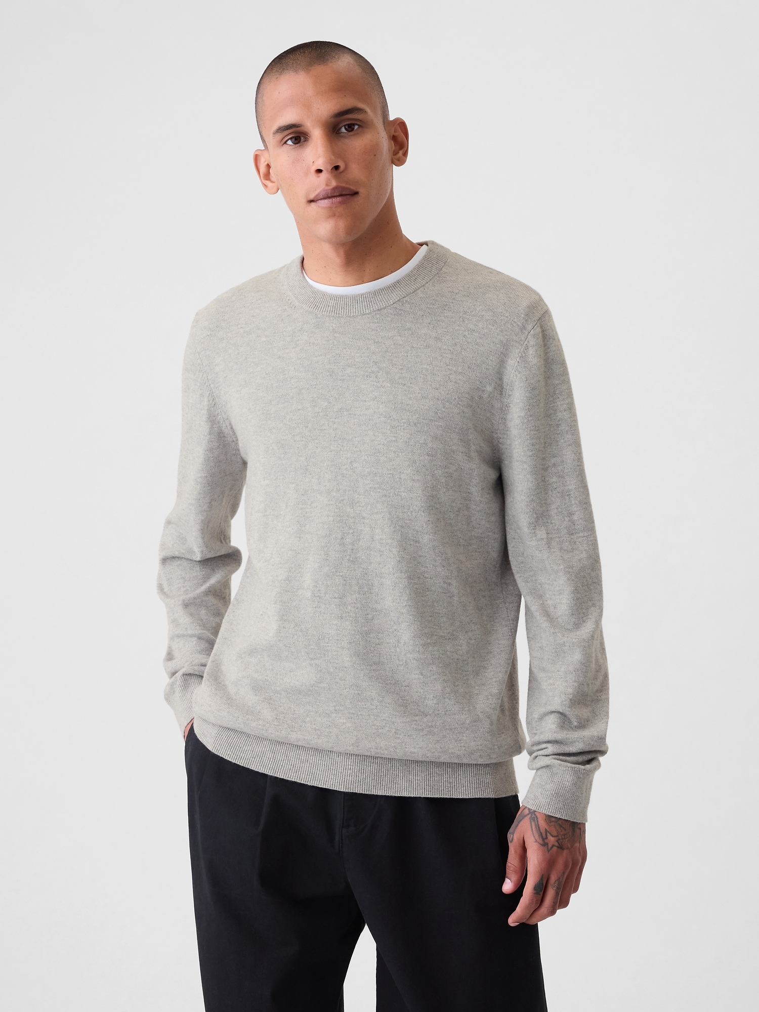 Men s Cashsoft Crewneck Sweater by Gap Gray Size XL