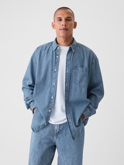 Image number 1 showing, Denim Big Shirt