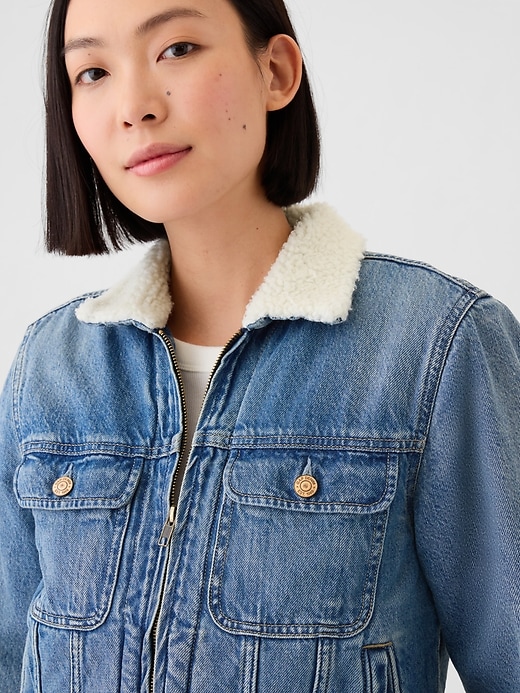 Image number 4 showing, Sherpa-Lined Denim Jacket