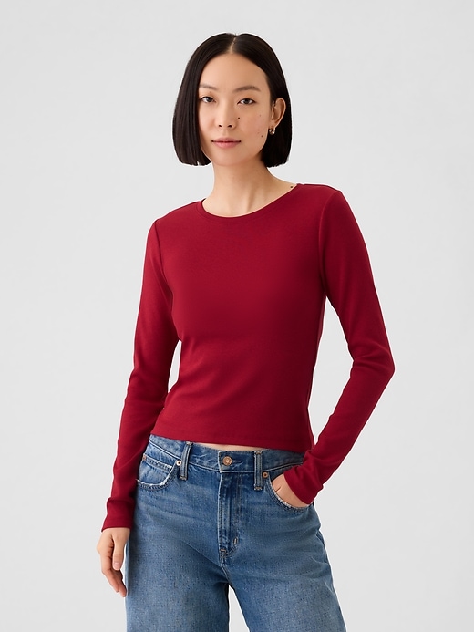 Image number 1 showing, Modern Rib Cropped T-Shirt