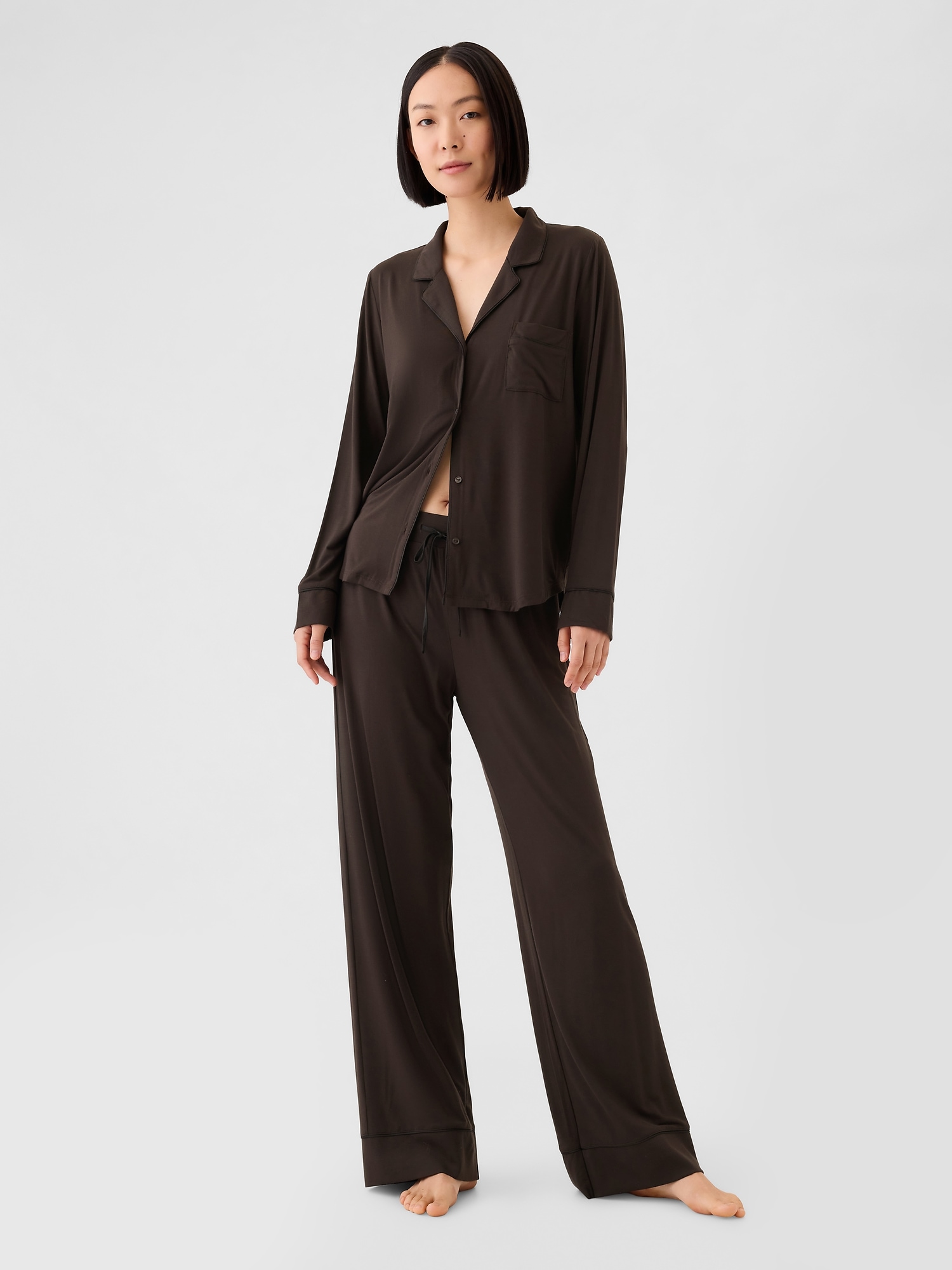 Modal Pajama Pants - Brown