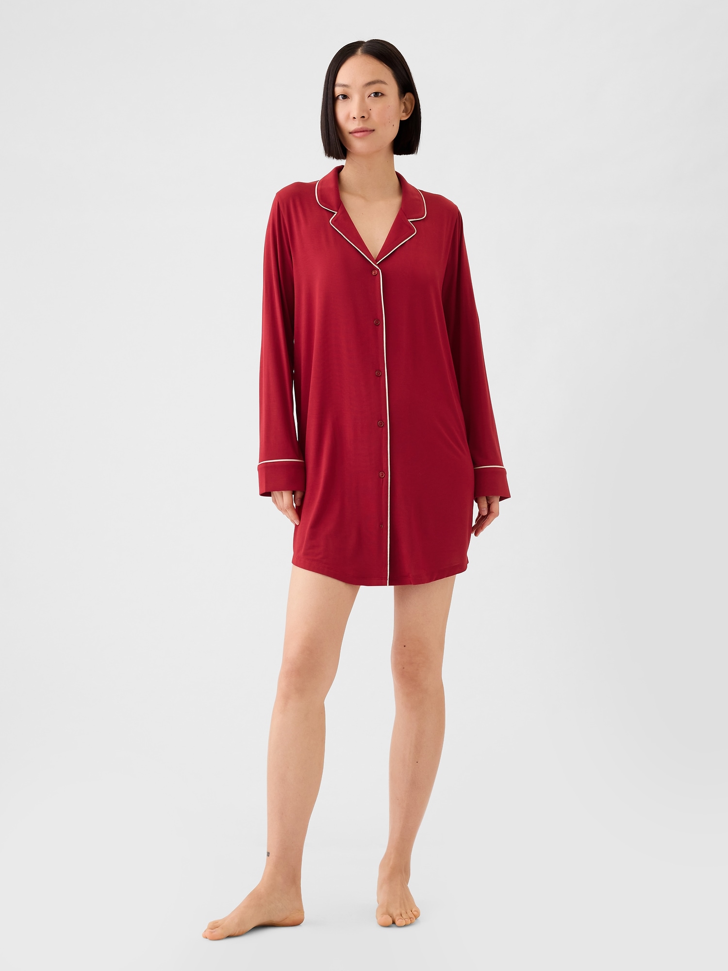 Modal PJ Shirtdress - Red