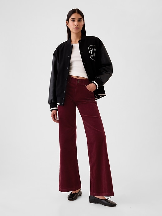 Image number 9 showing, High Rise Corduroy Stride Wide-Leg Pants